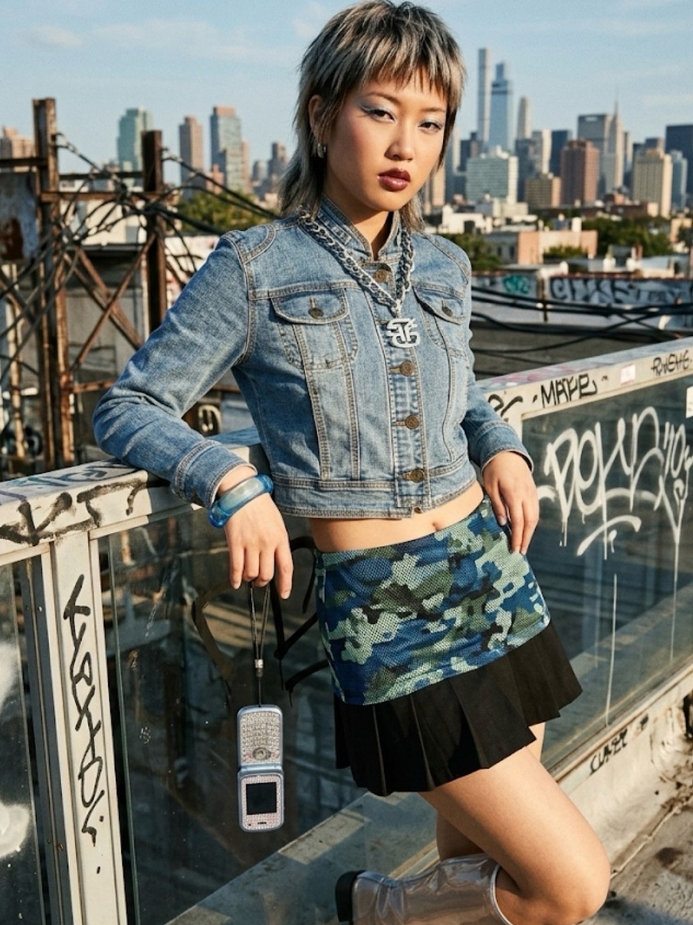 Y2K No Boundaries Juniors Cropped Denim Jacket Blue Button-Front Size L (11/13)
